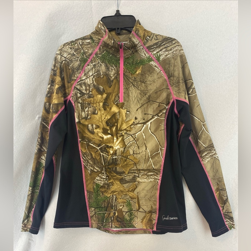 GANDER MOUNTAIN Guide Series 1/4 Zip Real Tree Camo Hunting Long Sleeve Top - S